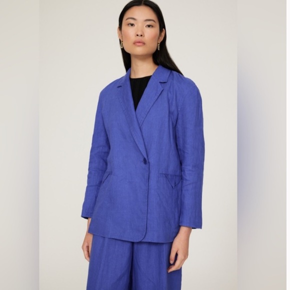 Madewell Double Breasted Linen Blazer - Picture 1 of 12